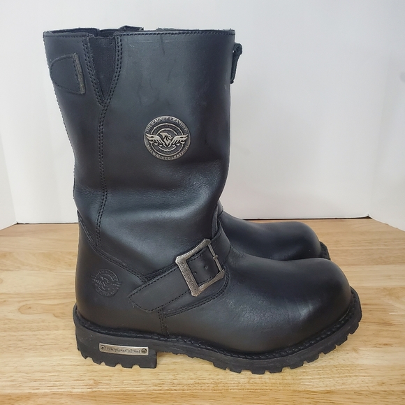 Milwaukee Leather Mens Black 11-Inch Classic Engineer Motorcycle Boots Sz 8 EEE - Picture 4 of 10